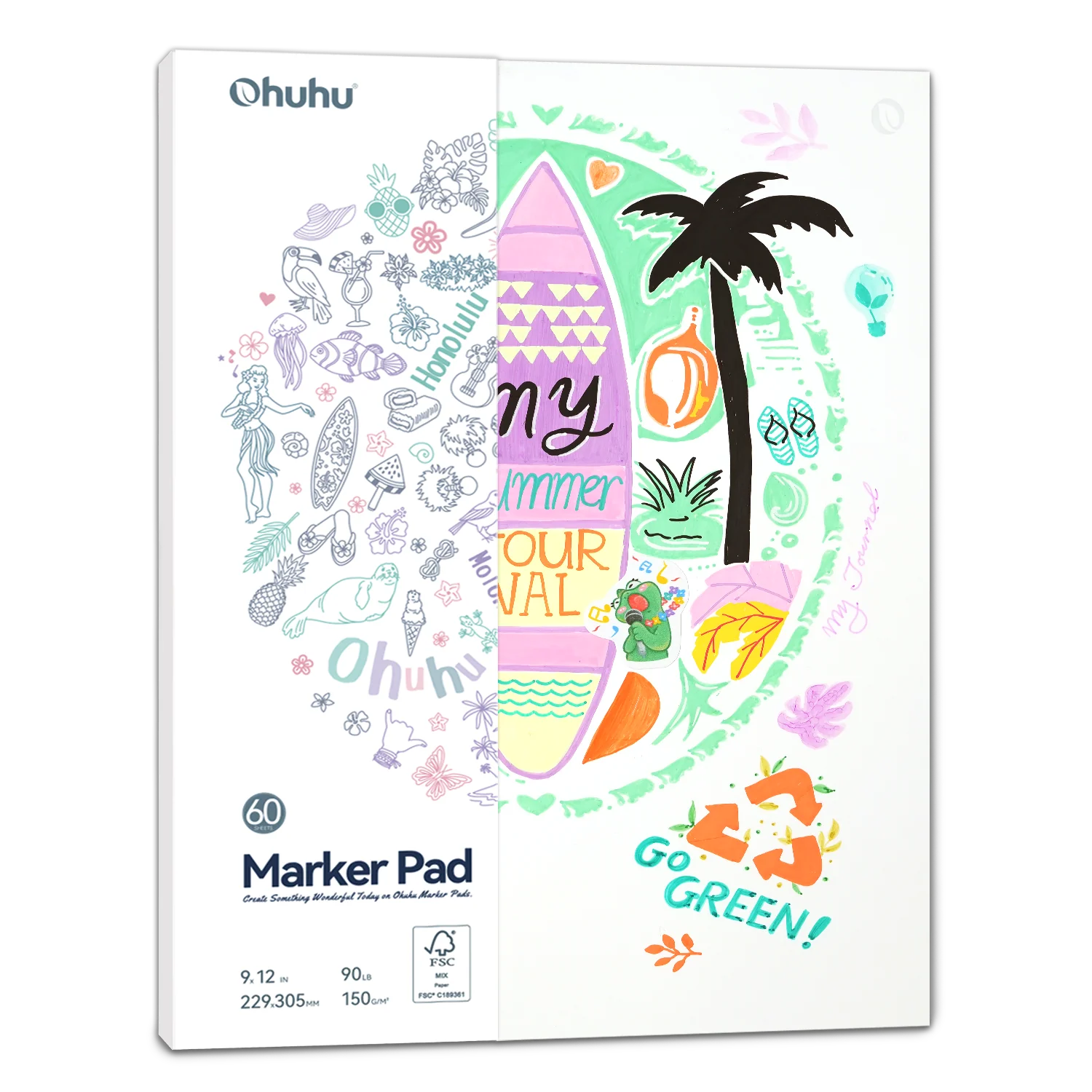 Ohuhu Bleedproof Double-Sided Marker Pad, Glue-Bound (Canada Domestic Shipping) - Image 2