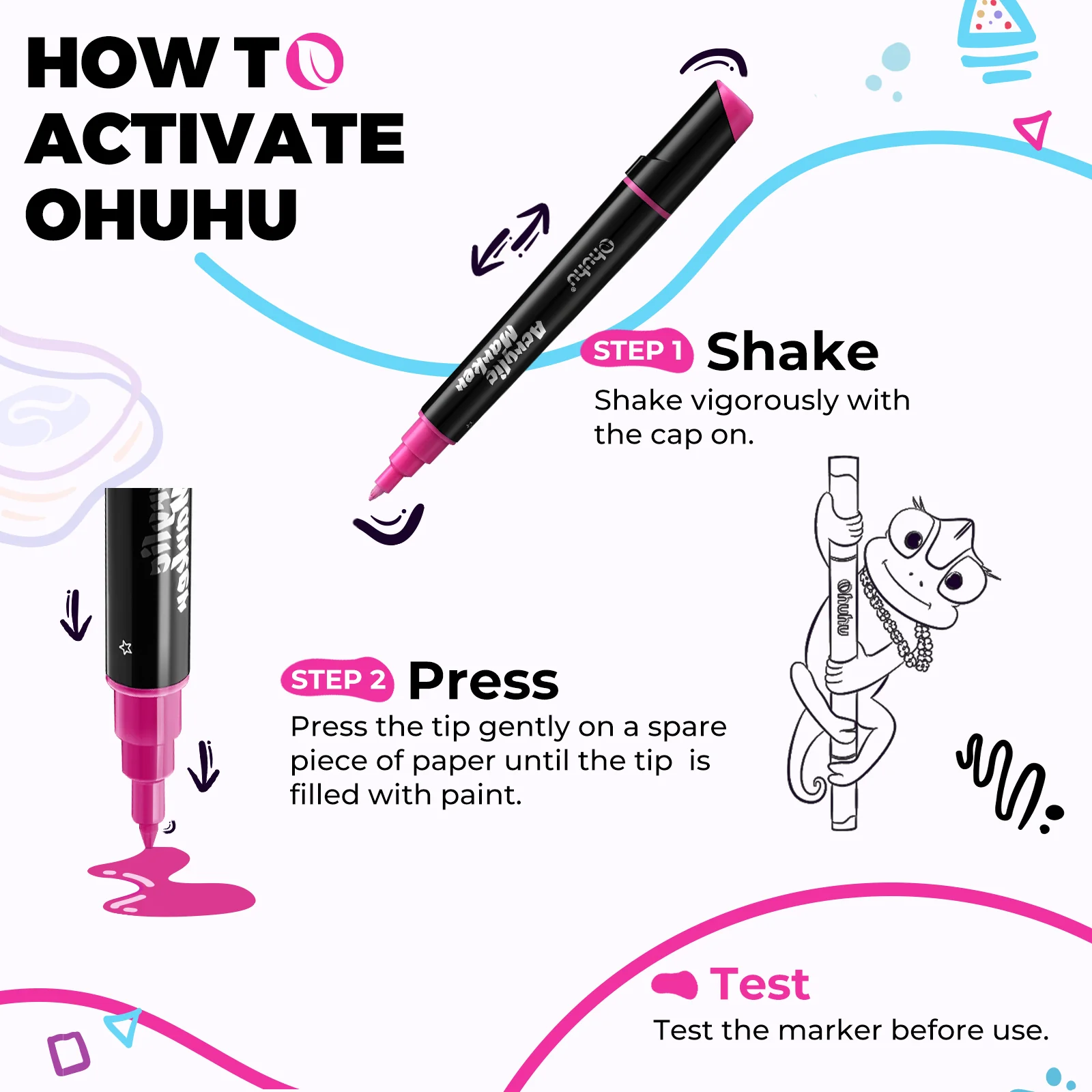 Ohuhu Dual Nib Waterproof Acrylic Pen 30 Colors (Mexico Domestic Shipping) - Image 3