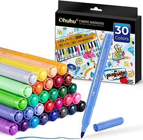 Ohuhu Fabric 30 Color Markers Permanent for Clothes (US Exclusive) - Image 2