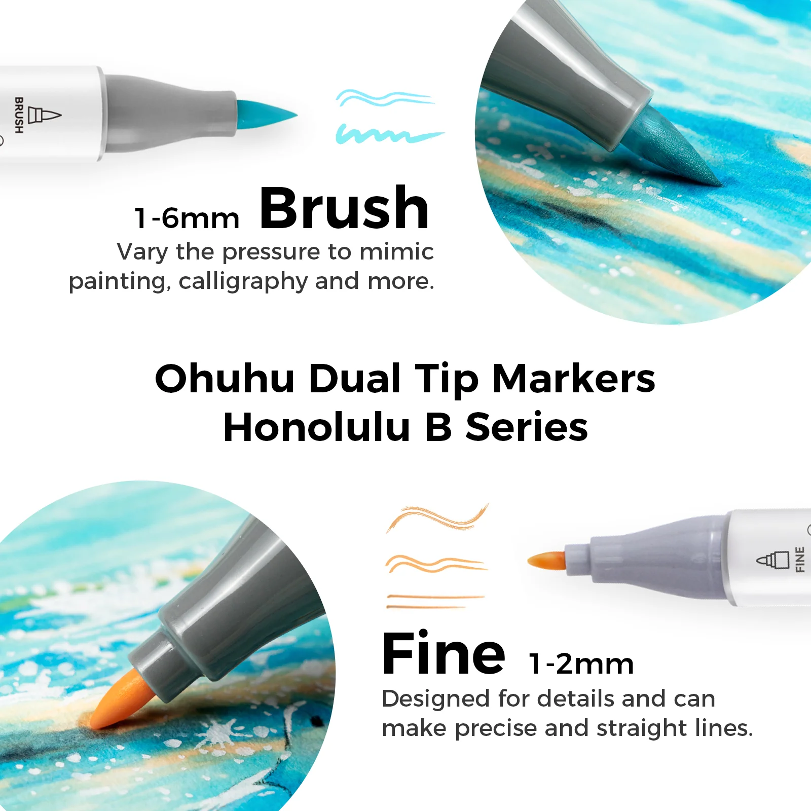Ohuhu Honolulu 96 Pastel Colors Alcohol Art Markers - Sweetness & Blossoming (Ships from Asia Warehouse) - Image 4