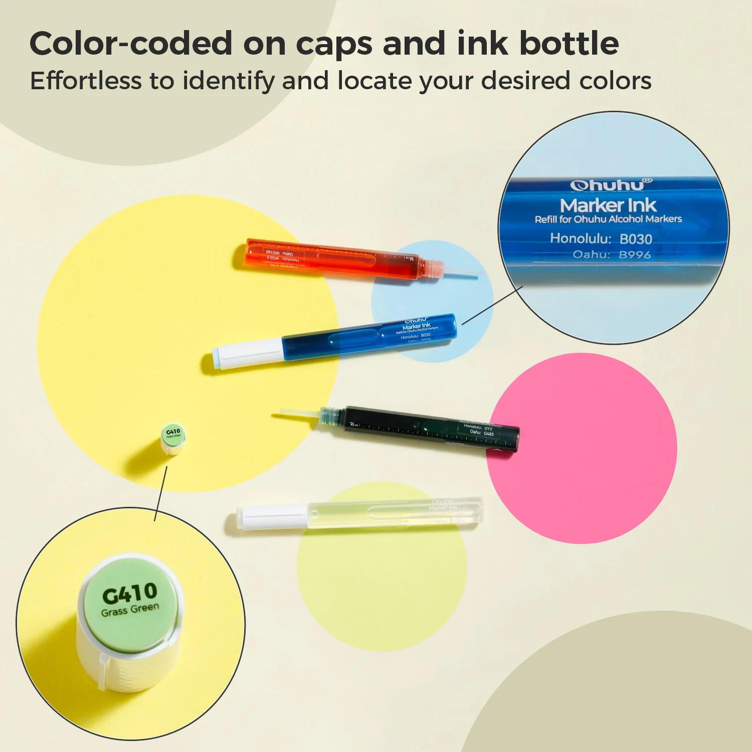 Ohuhu Marker Ink E011 / E434 Refill for Alcohol marker - Image 5