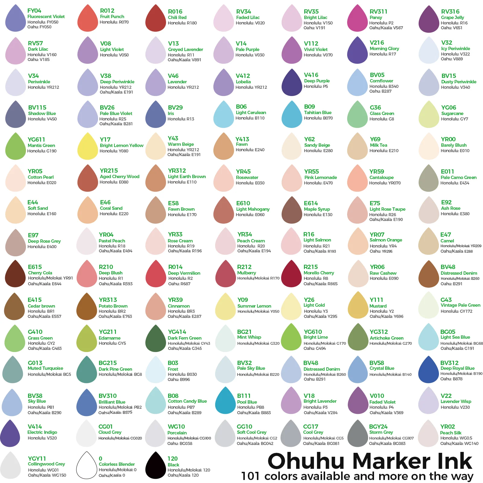 Ohuhu Marker Ink E011 / E434 Refill for Alcohol marker - Image 8