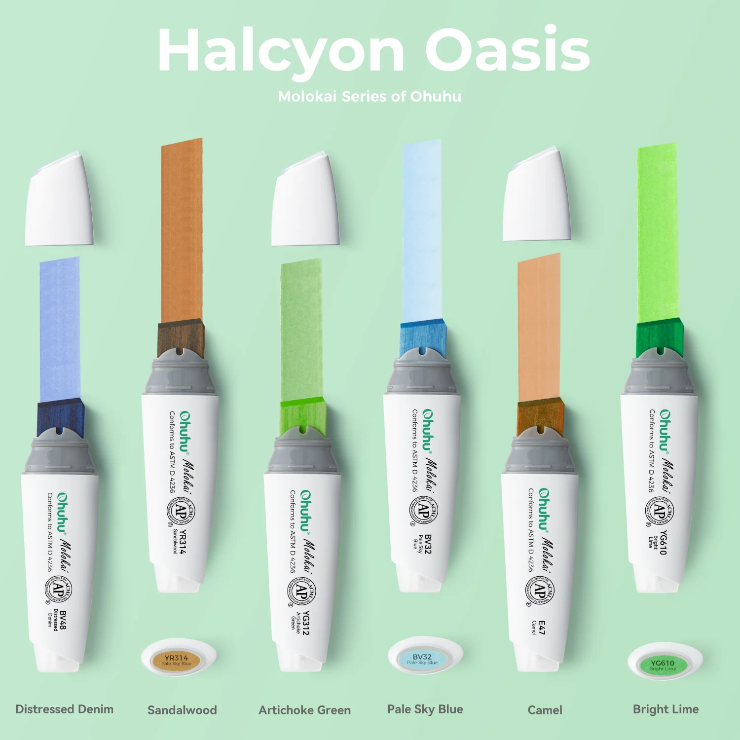 Ohuhu Molokai Four Tones Extra-wide Tip Alcohol Art Markers (Europe Only)