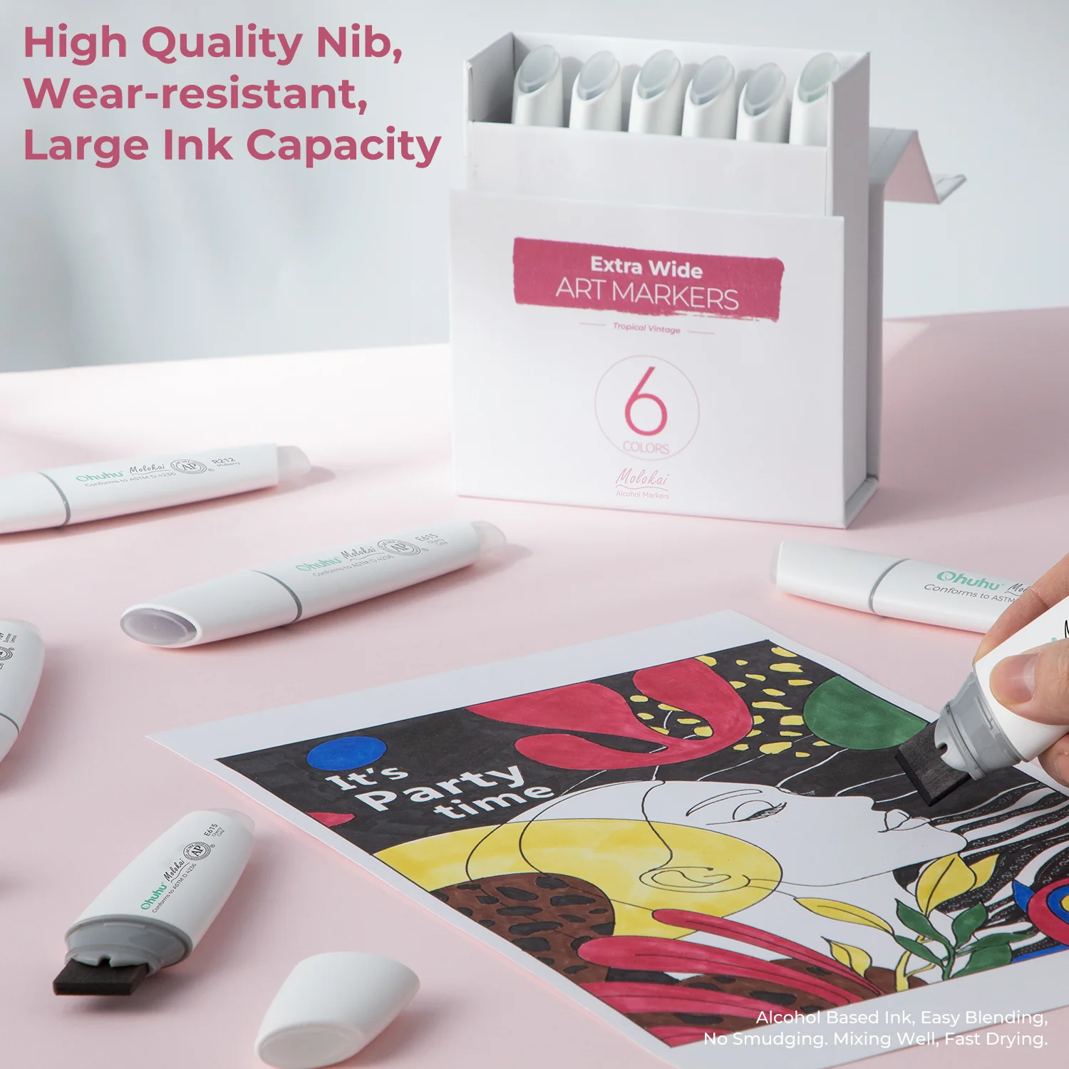 Ohuhu Molokai Four Tones Extra-wide Tip Alcohol Art Markers (Europe Only) - Image 21