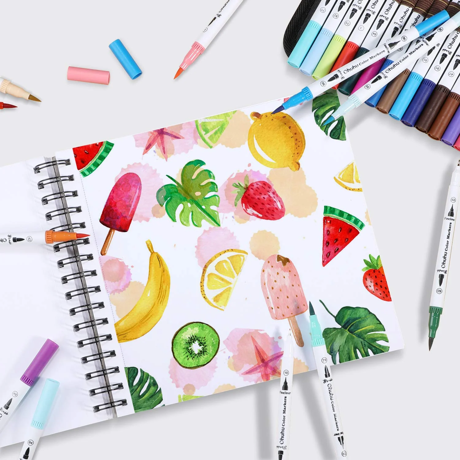 Ohuhu Spiral-Bound Marker Pad for Alcohol Markers - Image 6
