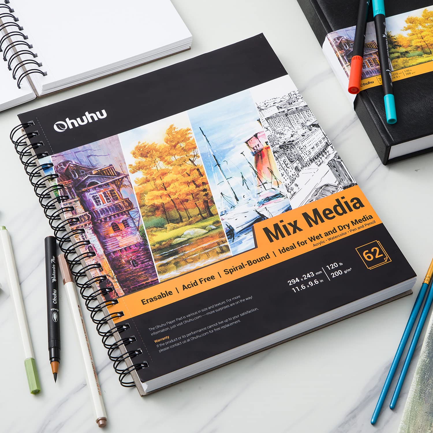 Ohuhu Spiral-Bound Mix Media Pad for Multiple Techniques (Canada Domestic Shipping) - Image 5