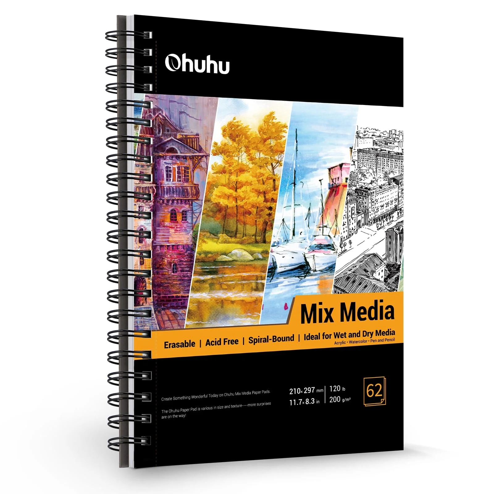 Ohuhu Spiral-Bound Mix Media Pad for Multiple Techniques (Europe Only) - Image 10