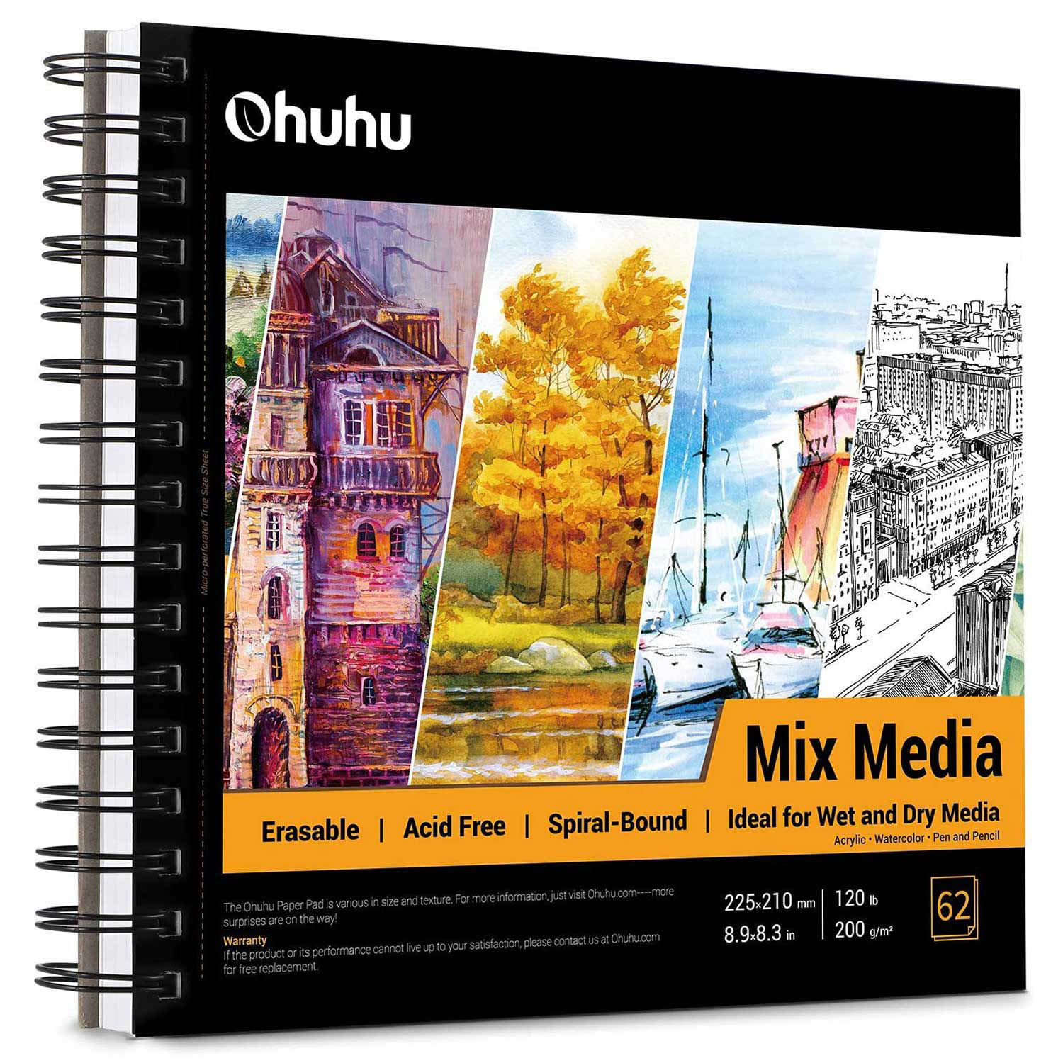 Ohuhu Spiral-Bound Mix Media Pad for Multiple Techniques (Europe Only) - Image 8
