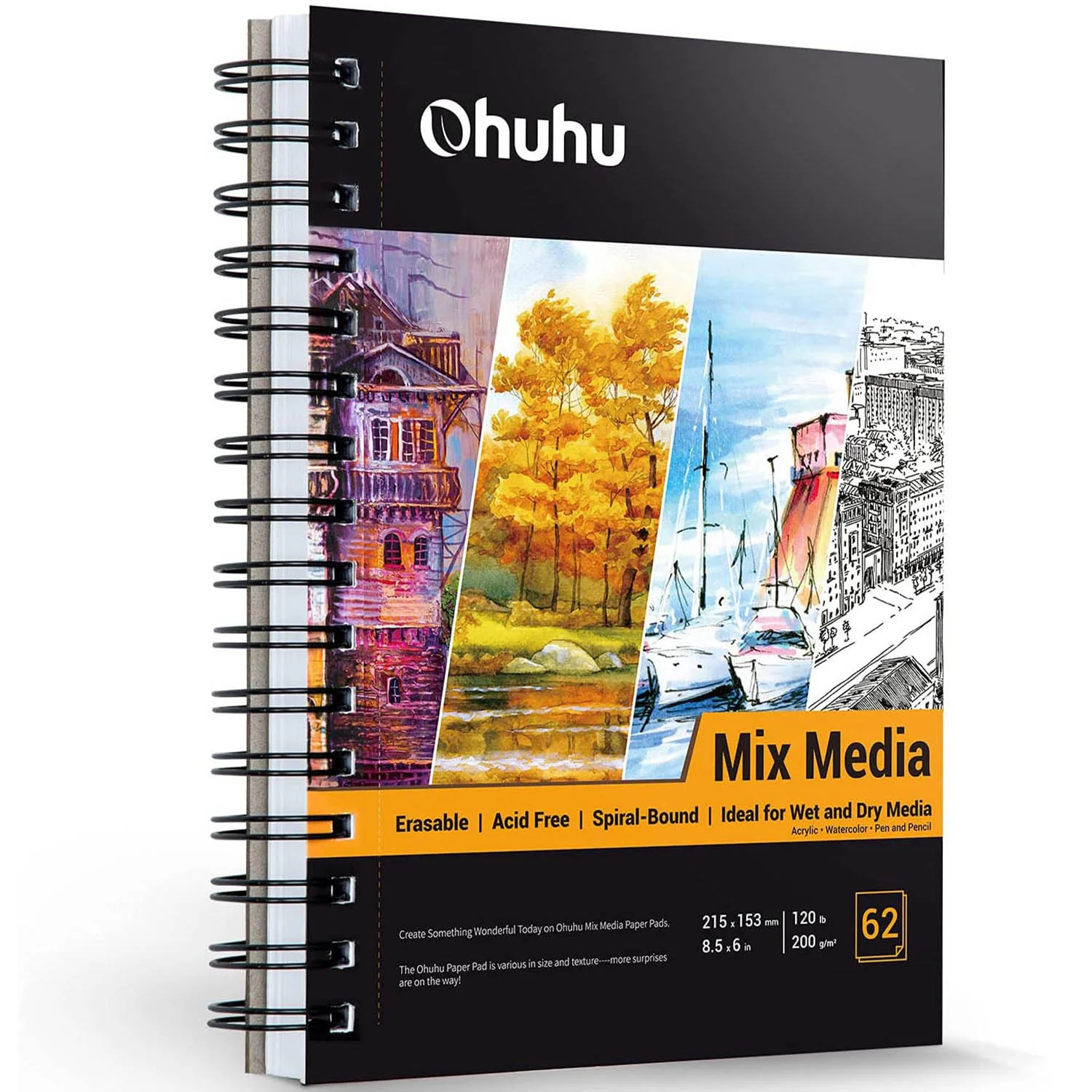 Ohuhu Spiral-Bound Mix Media Pad for Multiple Techniques (Europe Only) - Image 9