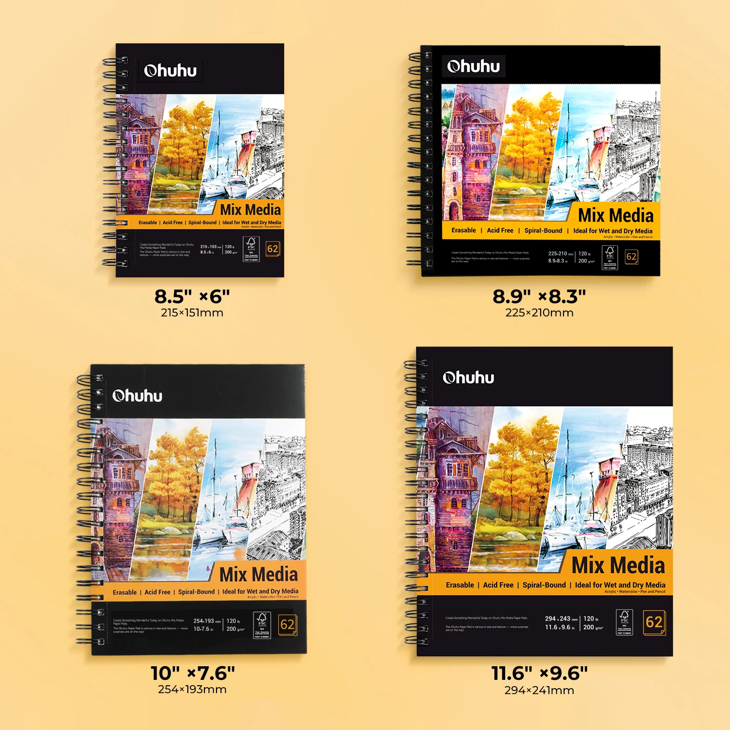 Ohuhu Spiral-Bound Mix Media Pad for Multiple Techniques (Europe Only) - Image 16