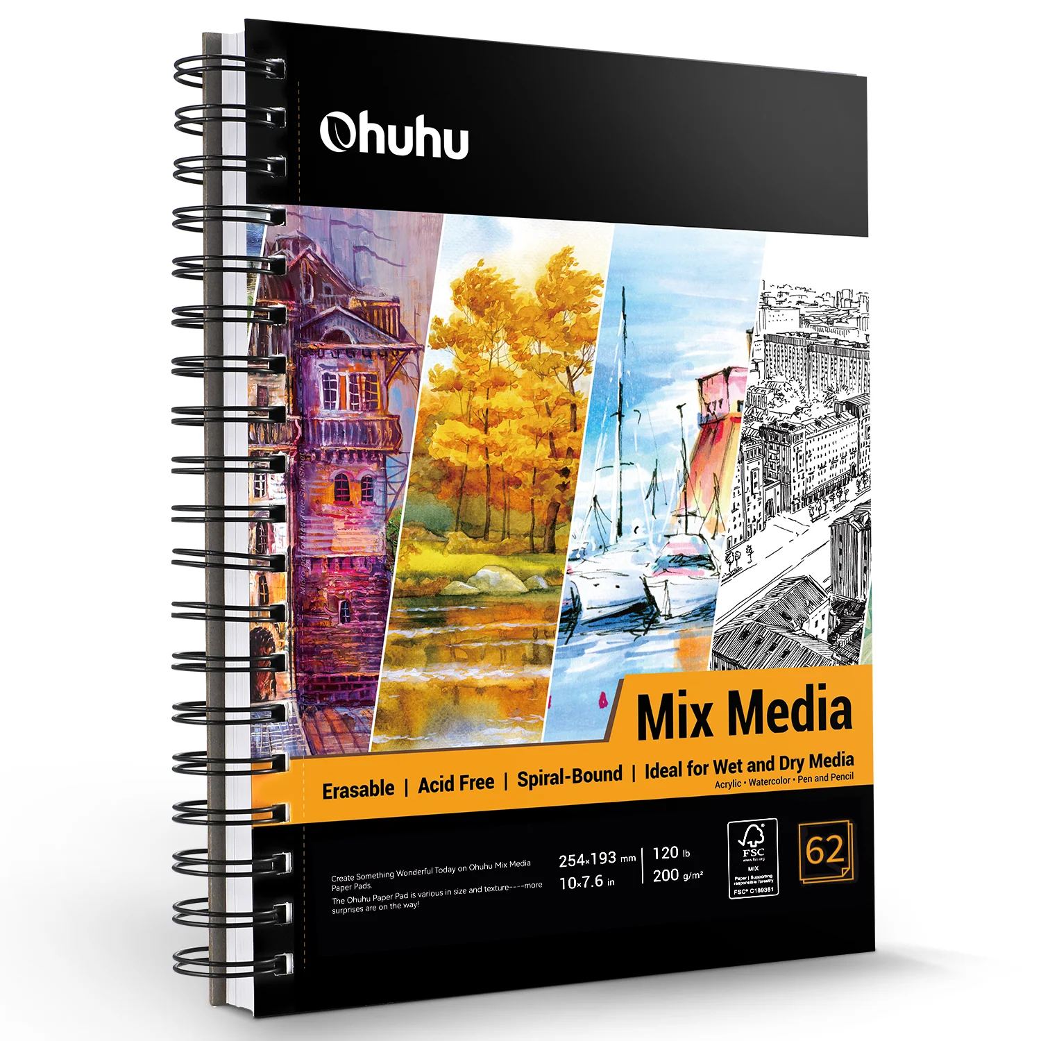 Ohuhu Spiral-Bound Mix Media Pad for Multiple Techniques (Europe Only) - Image 11