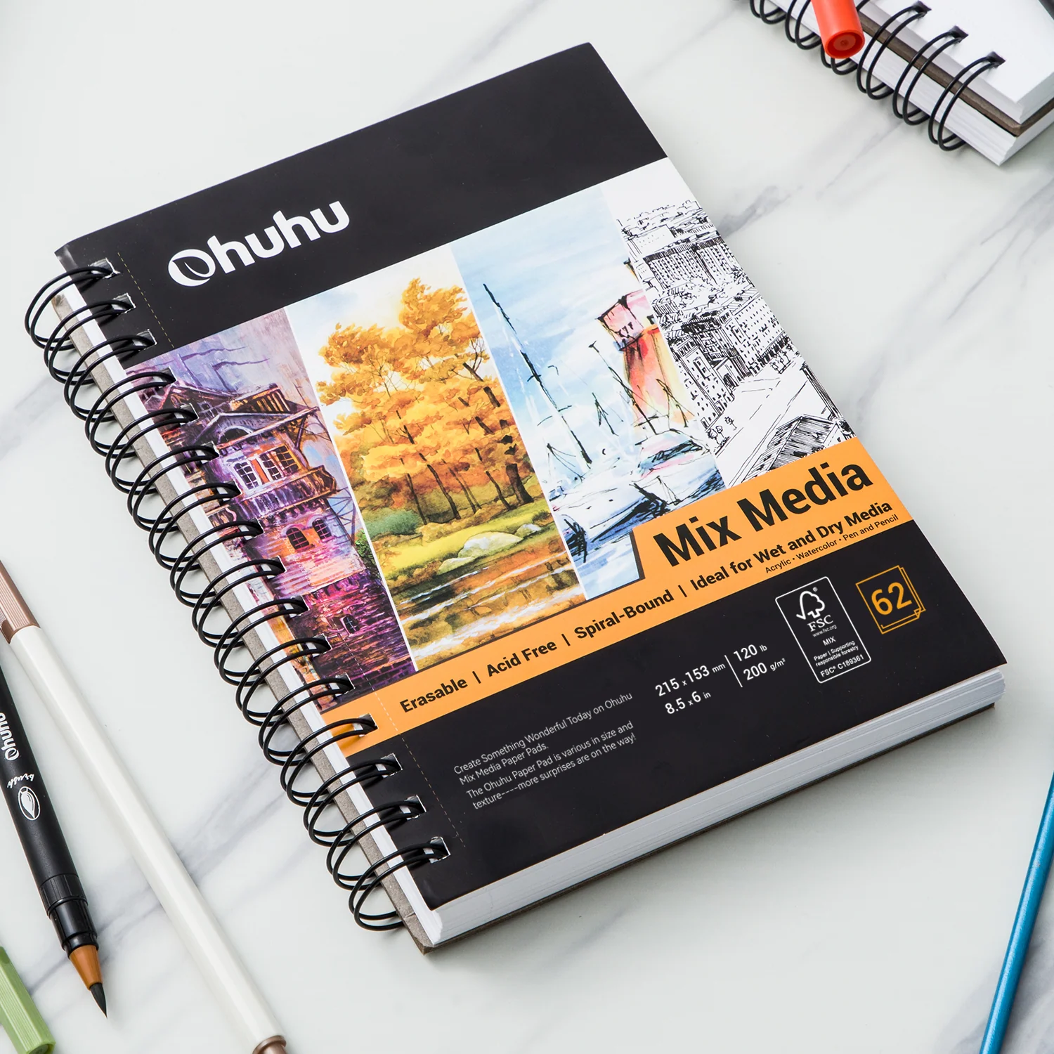 Ohuhu Spiral-Bound Mix Media Pad for Multiple Techniques (Mexico Domestic Shipping) - Image 20