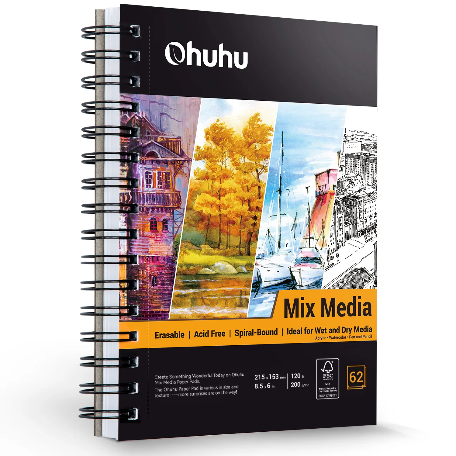 Ohuhu Spiral-Bound Mix Media Pad for Multiple Techniques (Mexico Domestic Shipping) - Image 21