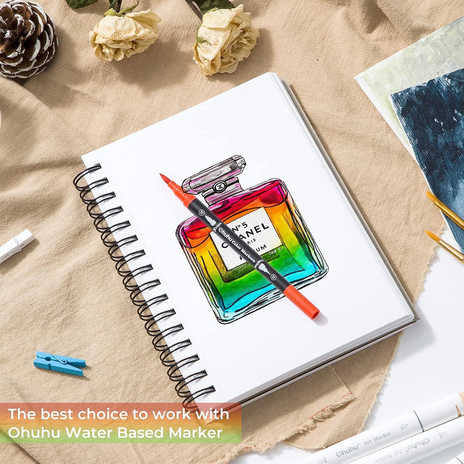 Ohuhu Spiral-Bound Mix Media Pad for Multiple Techniques (Europe Only) - Image 14